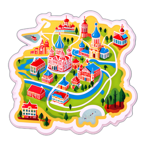 Ілюстрація стилізованої карти Брянська