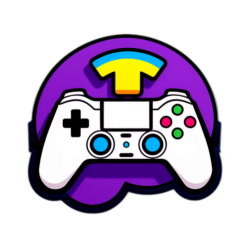 Trendig klistermärke av en videospelkontroll med Epic Games-logotypen