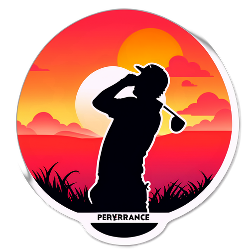 Silhouette Golf Minimalis di Latar Belakang Senja
