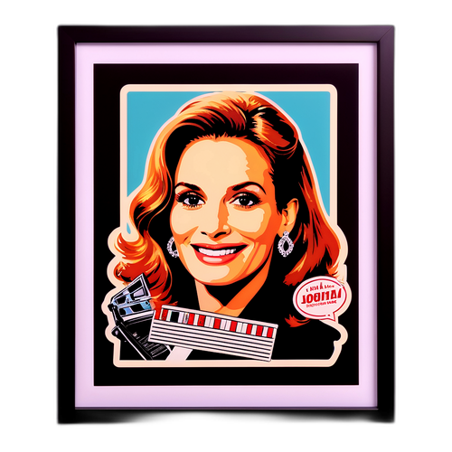 Ett retro klistermärke av Julia Roberts i hennes ikoniska roller