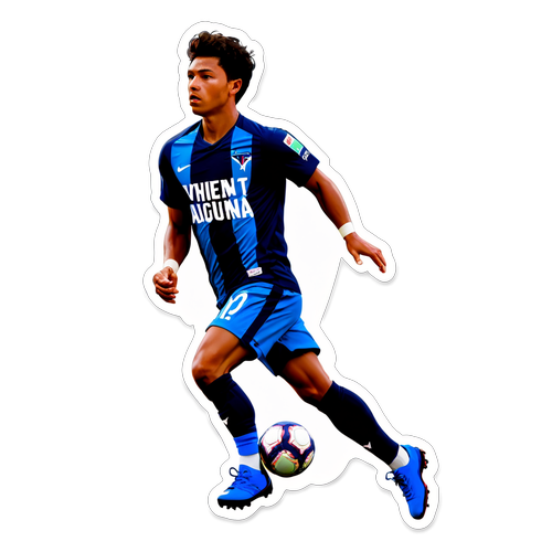 Un sticker de Valentino Acuña en acción