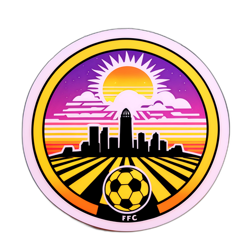 Stiker Trendy Los Angeles FC dengan Matahari Terbenam