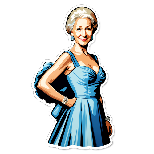 Elegant Helen Mirren i Glamourøs Kjole