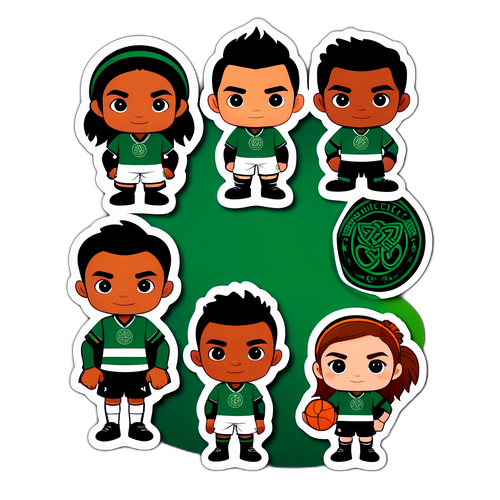 สติกเกอร์การ์ตูนน่ารักของทีมเซลติก