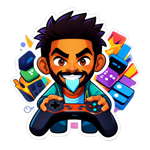 Stiker Vibran Atta Halilintar Bermain Video Game