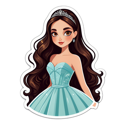 Sticker ilustrativ cu Alina Puscau în stil glamouros