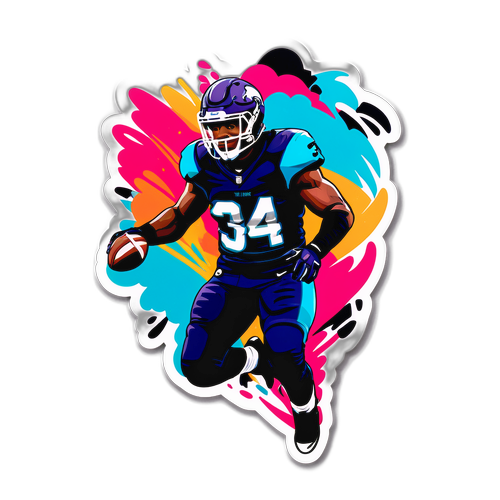 Sticker na may Cam Thomas na nasa aksyon na may abstract na background