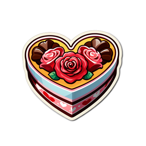 Valentine's Day Heart Motif Sticker