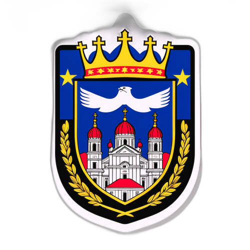 Festlig illustration af serbisk flag med Beograd-katedralen