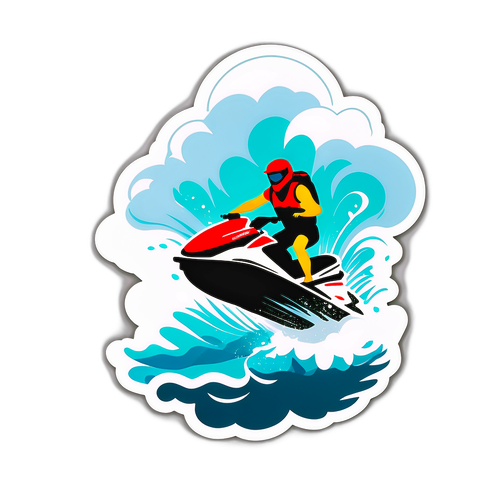 Autocolant artistic cu jetski inspirat de aventura din 'Insula Iubirii'