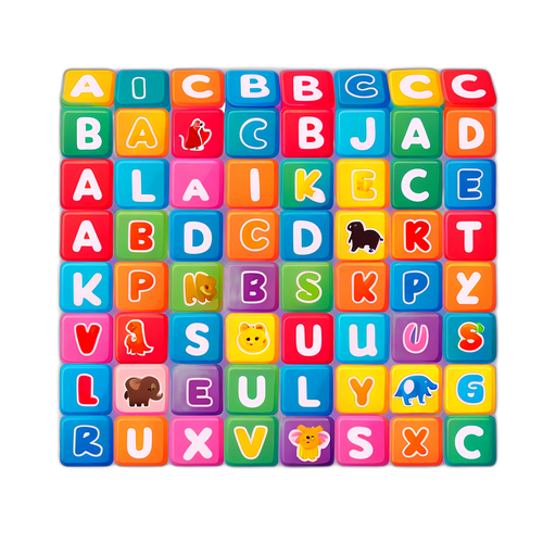 Játékos ABC blokk készlet színes betűkkel és állatokkal