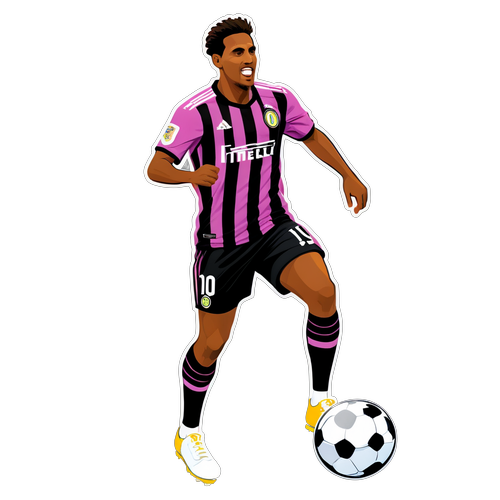 Sticker de jugador de fútbol animado en colores de Inter Miami