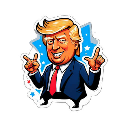 Ein kreatives Cartoon-Design von Donald Trump