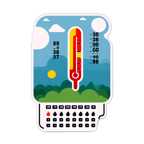 สติ๊กเกอร์การวัดอุณหภูมิในวันร้อนและชื้น