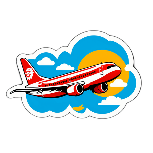 Stiker Pesawat Mainan dengan Branding Lion Air