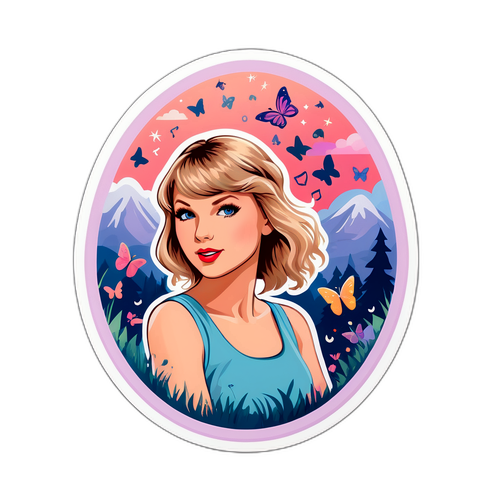 Drømmende klistermærke af Taylor Swift