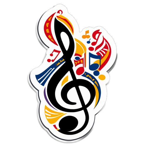 Farverig Musik Sticker med RTVE Logo