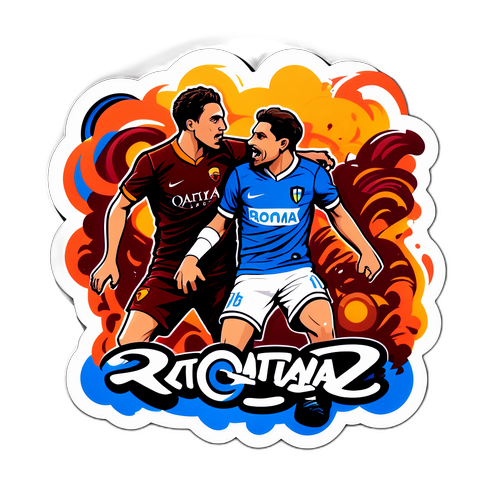 การแข่งขันระหว่างอตาลันต้าและโรมาในสไตล์กราฟฟิตี้