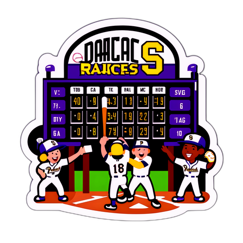 Cartoon Baseball Scoreboard Sticker