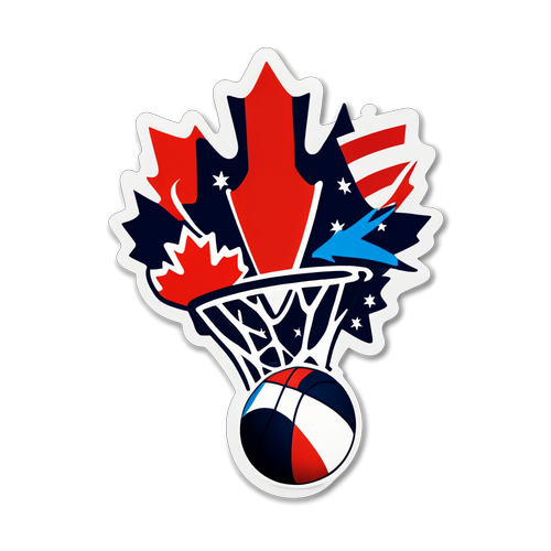 USA vs Canada Basketball Showdown 2024: A Sticker of Epic Rivalry and National Pride!