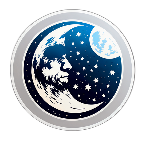 Una pegatina de luna llena brillante