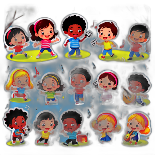Koleksi Kartun Anak Bermain di Taman