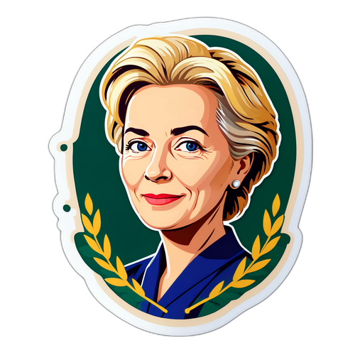Ursula von der Leyen med laurbærkrans