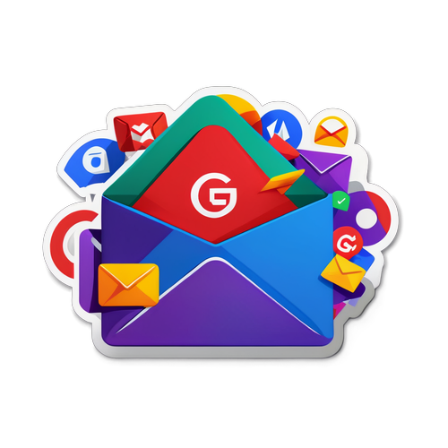 Stickers Penuh Warna: Gmail Logo yang Memikat dengan Ikon Emel Menari!