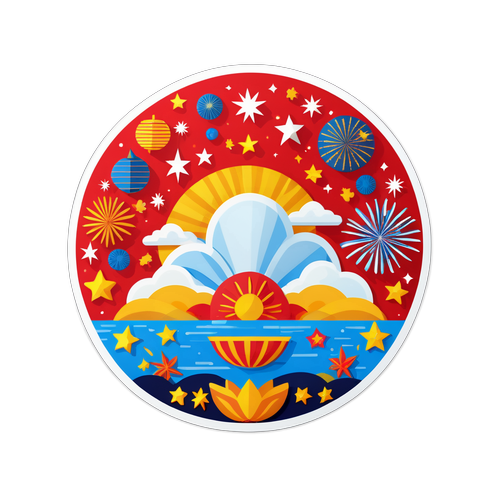 国庆节与中秋节庆祝场景