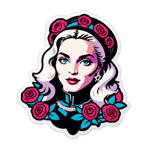 Madonna des Années 80 : La Sticker Iconique Qui Fait Rever et Éblouit !