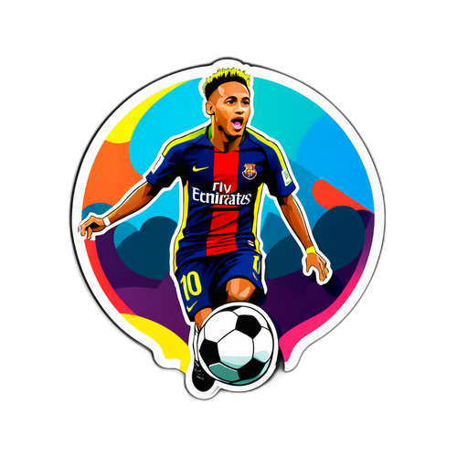 Neymar'ın İkonik Gol Sevinci Temalı Sticker