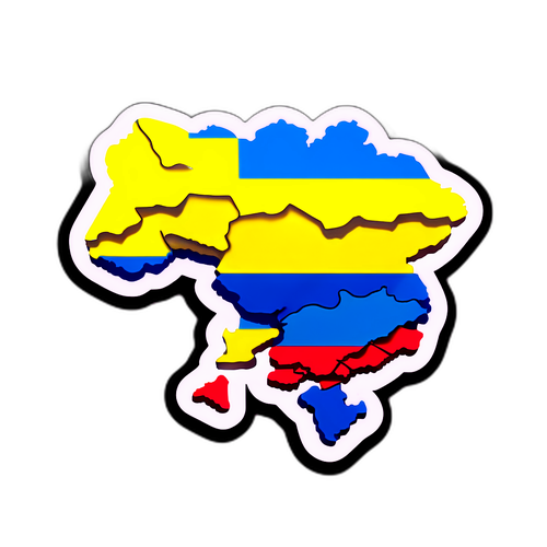 Стикер с картой Украины в виде сердца