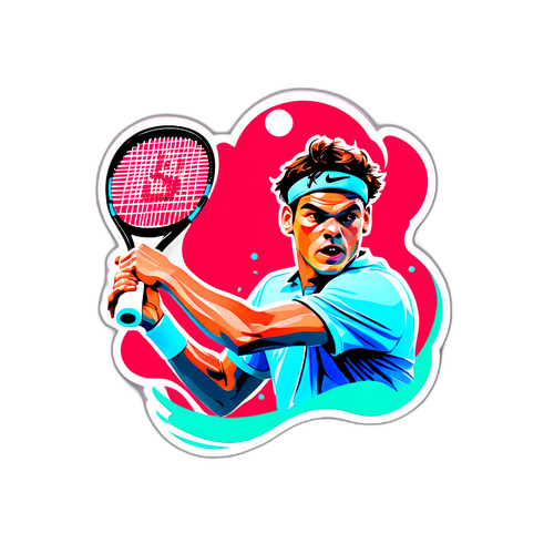 Autocollant dynamique de Taylor Fritz en plein match