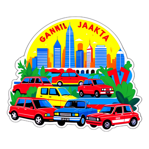 Sticker Ikonik Jakarta dengan Ganjil Genap