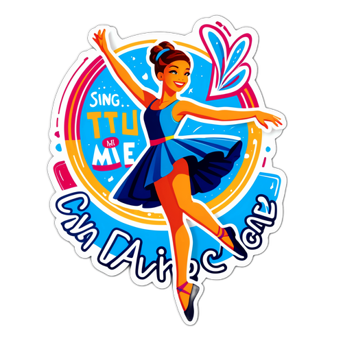 Karen Damen in een vrolijke danspose