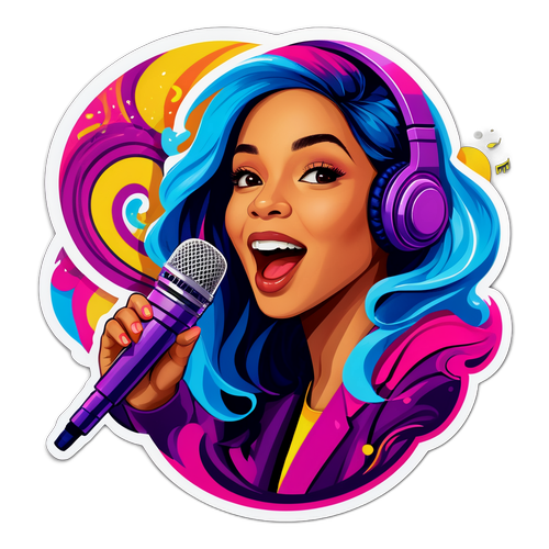Stiker Bertema Musik Azizah Salsha