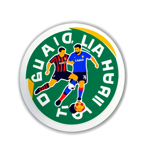 Samolepka s fotbalovou tématikou a názvy "Serie A" a "La Liga"