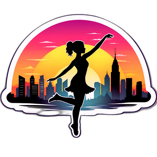 Illustrazione Creativa di uno Skyline Cittadino al Tramonto