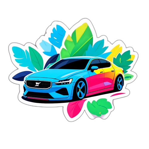 Moderne, abstrakt klistremerke av Polestar-bil