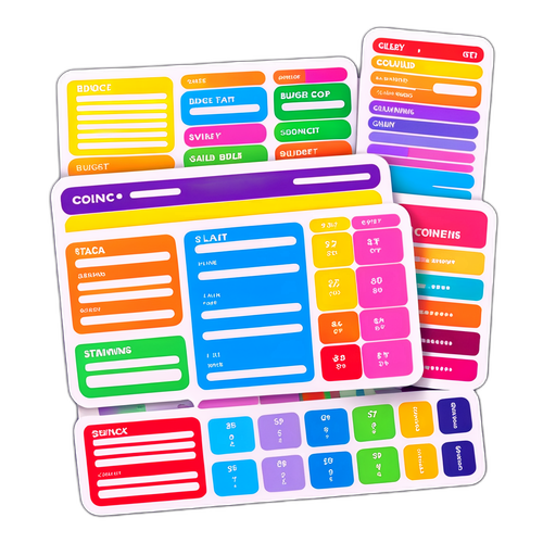 สติ๊กเกอร์วางแผนงบประมาณหลากสี