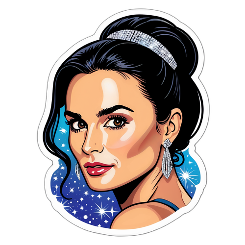 Glamorös klistermärke av Demi Moore