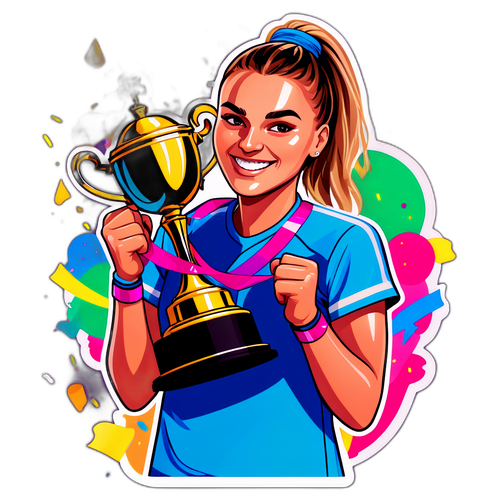 Adesivo di Aryna Sabalenka con il Trofeo del Campionato