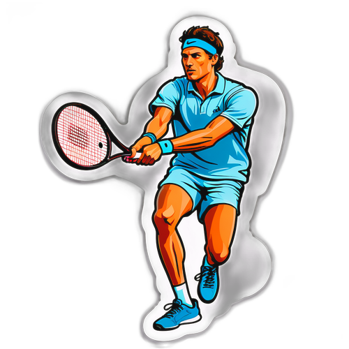 Kreativer Aufkleber von Sebastian Ofner beim Tennis