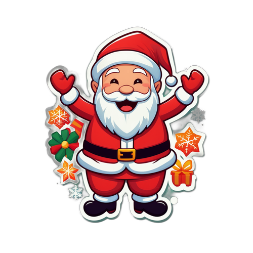 प्यारा सैंटा क्लॉज स्टिकर