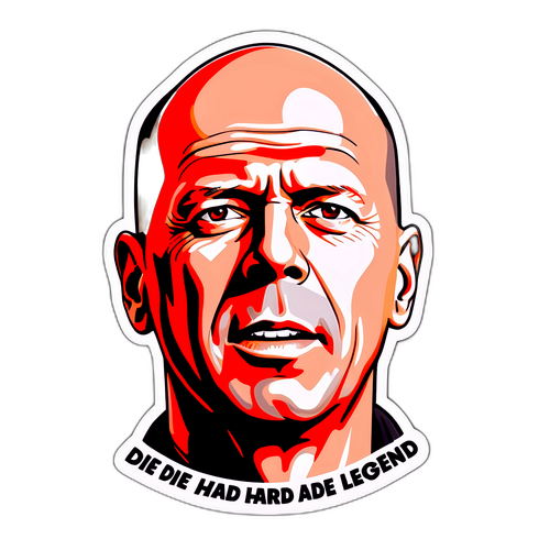 Retro stijl portret van Bruce Willis - Die Hard Legend