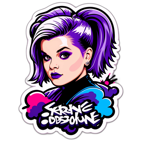 Sticker Kelly Osbourne z elementami graffiti