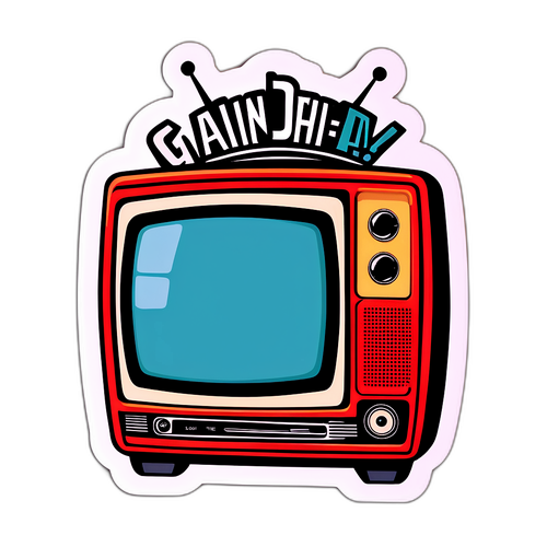 Vintage Television Game Day Sticker