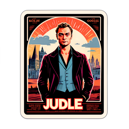 Retro Filmposter Sticker av Jude Law
