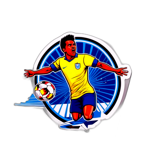 Actionfyldt sticker af Antonio Nusa som scorer mål