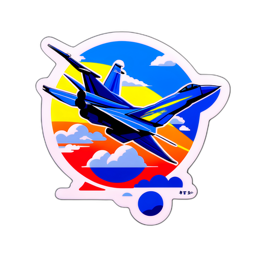 ブルーインパルスの飛行シーンを表現した鮮やかなステッカー
